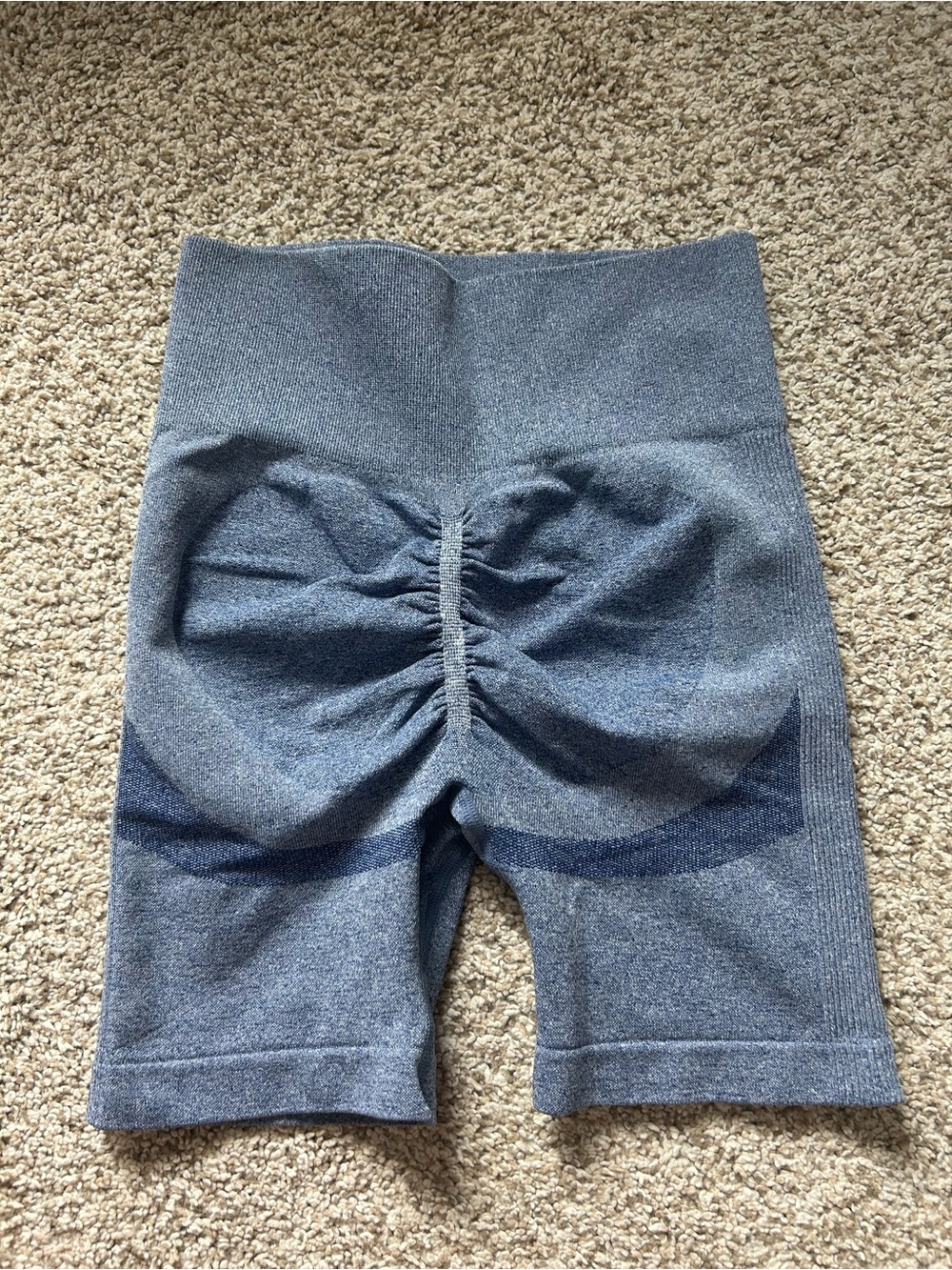 High Waisted Blue Biker Shorts